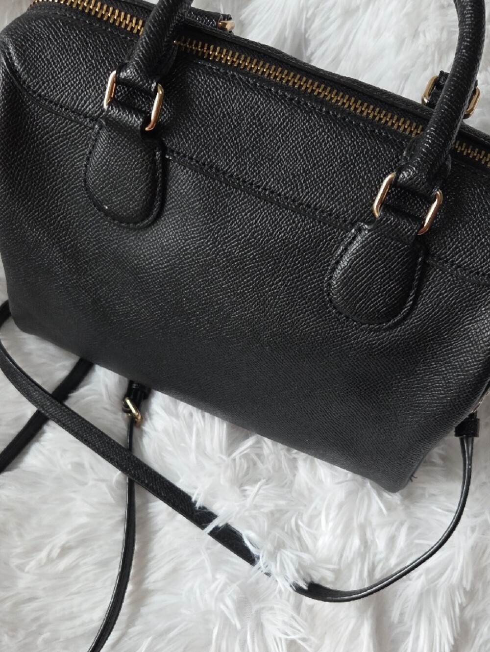 Coach Black Leather Mini Rowan with Gold-Tone Accents - Picture 7 of 9